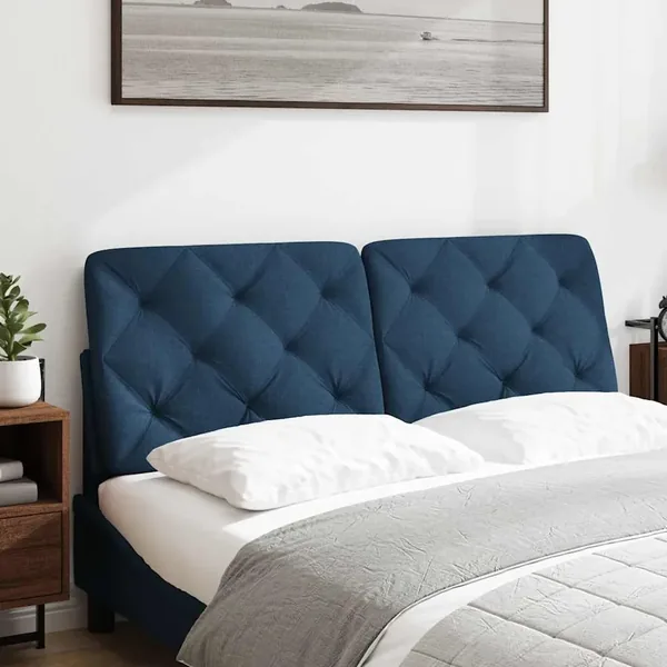 Coussin de tête de lit bleu 140 cm tissu
