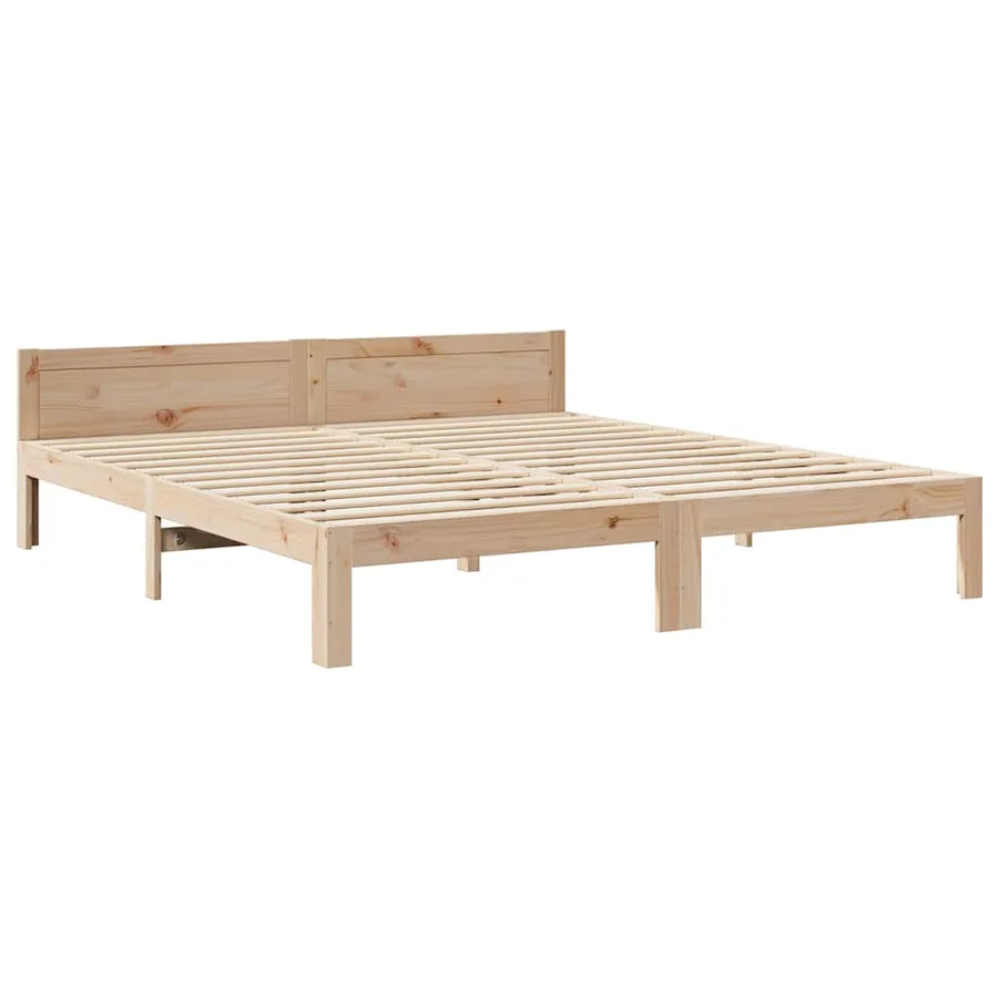 Cadre de lit familial sans matelas 240x200cm bois massif de pin - 5