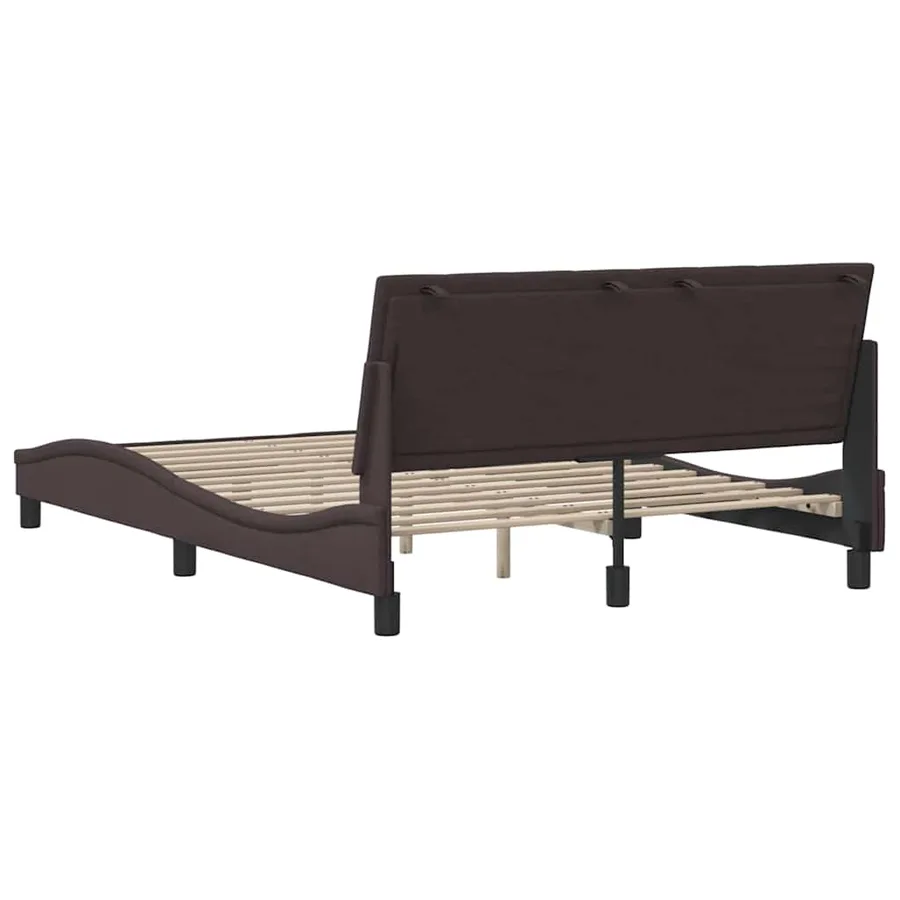 Cadre de lit sans matelas Hanko marron foncé 120x200 cm tissu - 9
