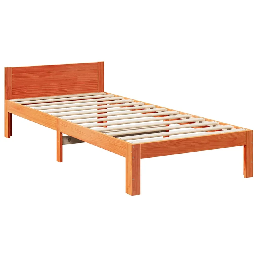 Cadre de lit sans matelas cire marron 80x200 cm bois pin massif - 3
