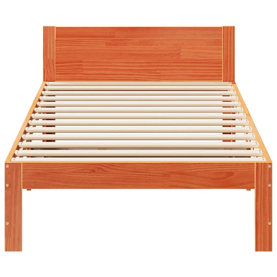 Cadre de lit sans matelas cire marron 80x200 cm bois pin massif - 5