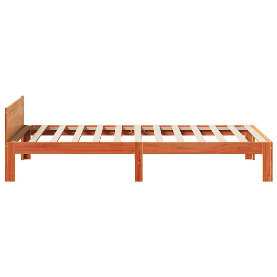 Cadre de lit sans matelas cire marron 80x200 cm bois pin massif - 6