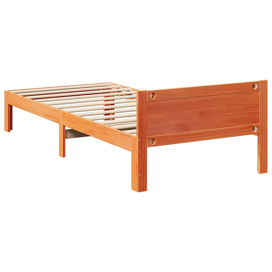 Cadre de lit sans matelas cire marron 80x200 cm bois pin massif - 7