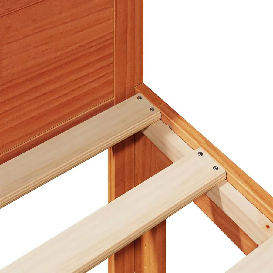Cadre de lit sans matelas cire marron 80x200 cm bois pin massif - 8