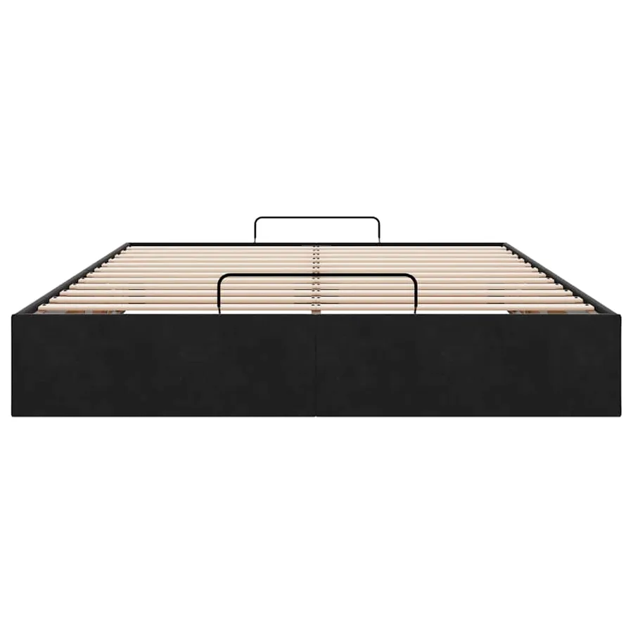 Cadre de lit ottoman sans matelas noir 140x200 cm velours - 7