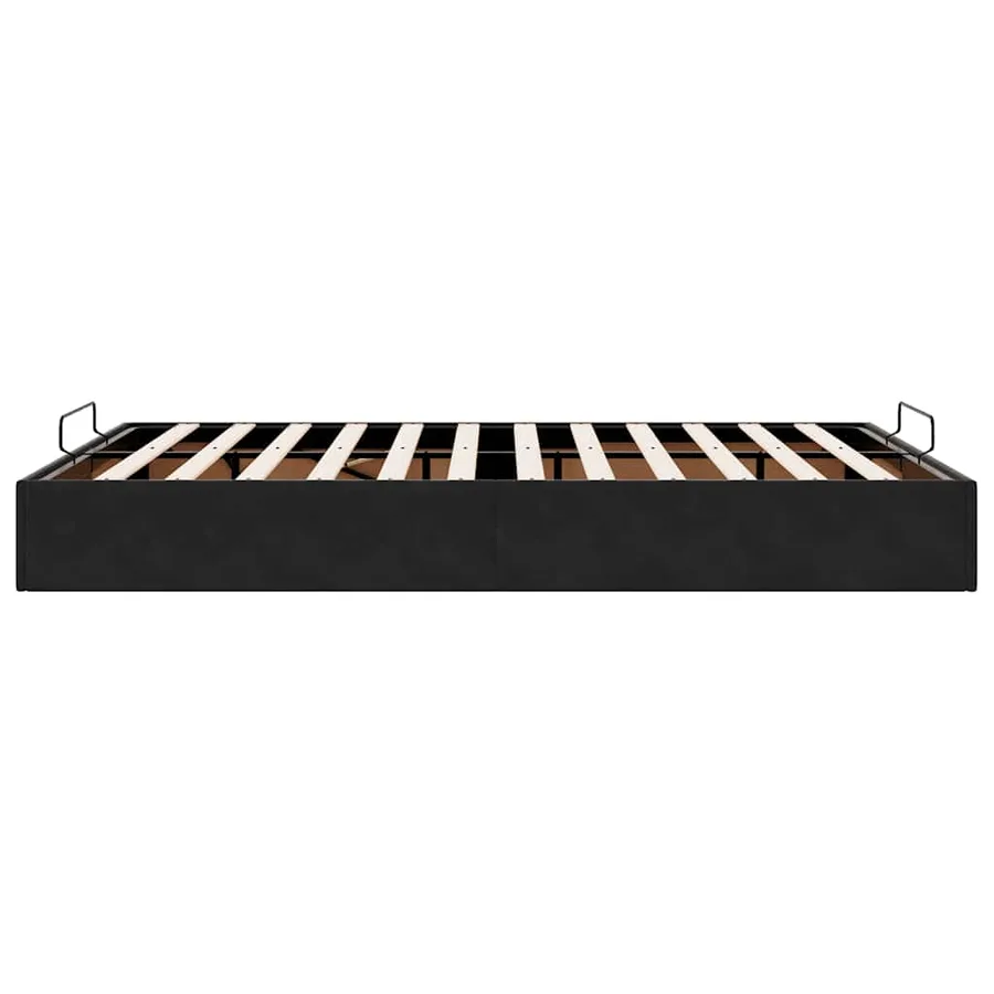 Cadre de lit ottoman sans matelas noir 140x200 cm velours - 8