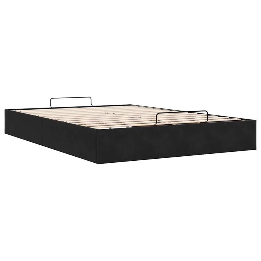 Cadre de lit ottoman sans matelas noir 140x200 cm velours - 9