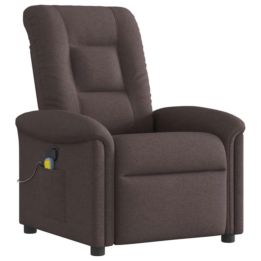 Fauteuil de massage inclinable Marron foncé Tissu - 2