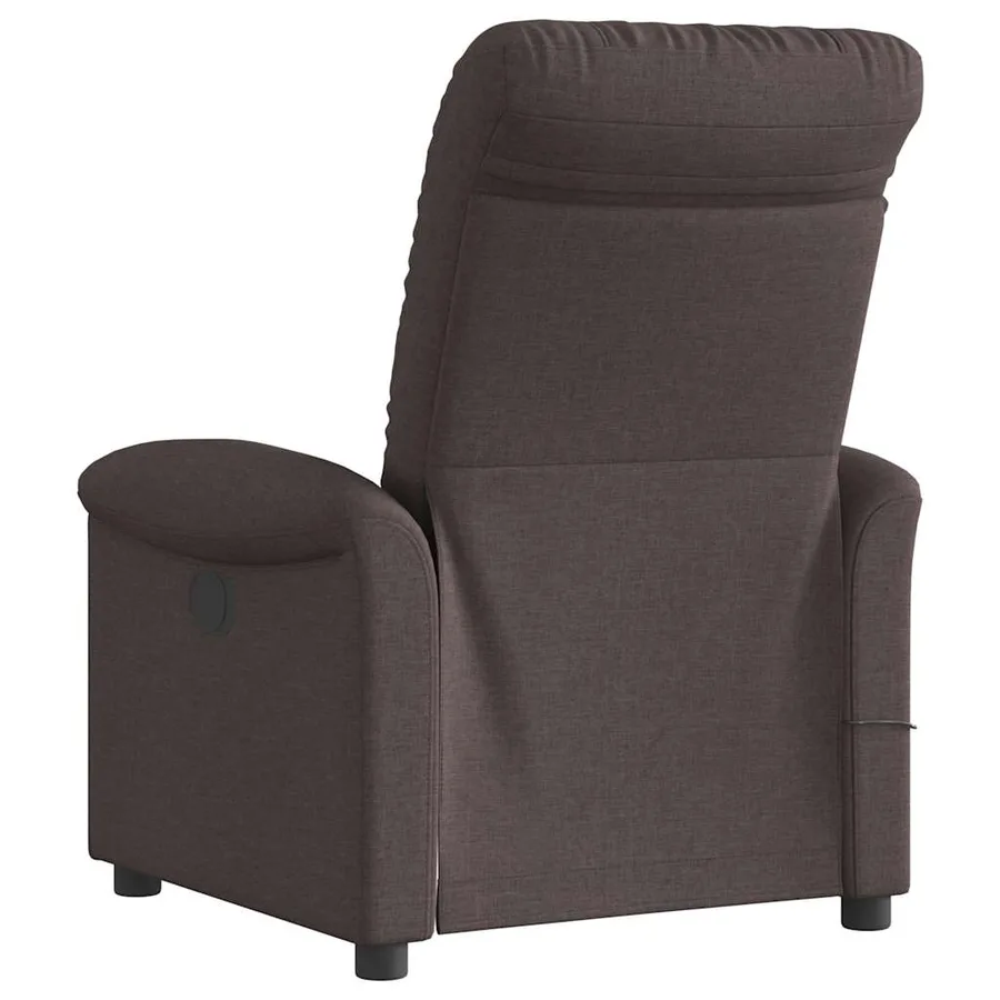 Fauteuil de massage inclinable Marron foncé Tissu - 5