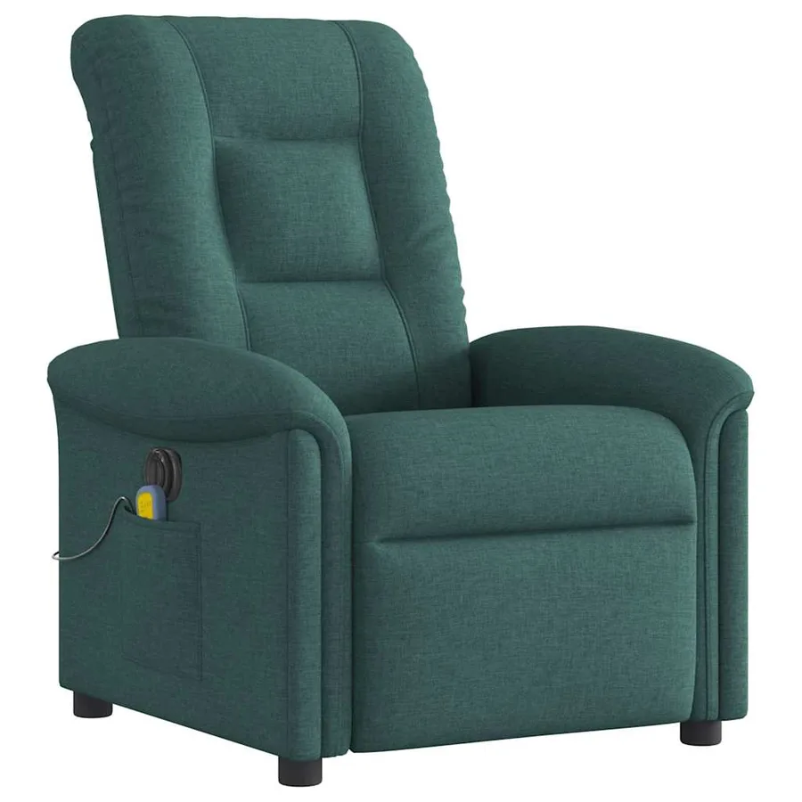 Fauteuil de massage inclinable électrique Vert foncé Tissu - 4