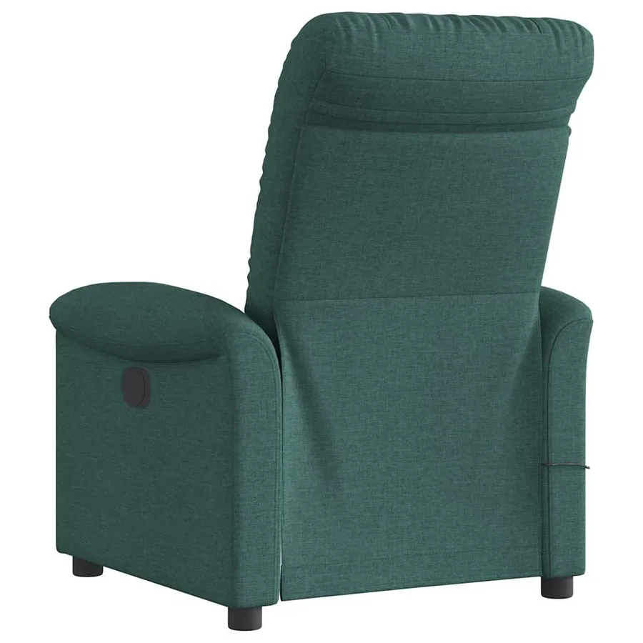 Fauteuil de massage inclinable électrique Vert foncé Tissu - 7
