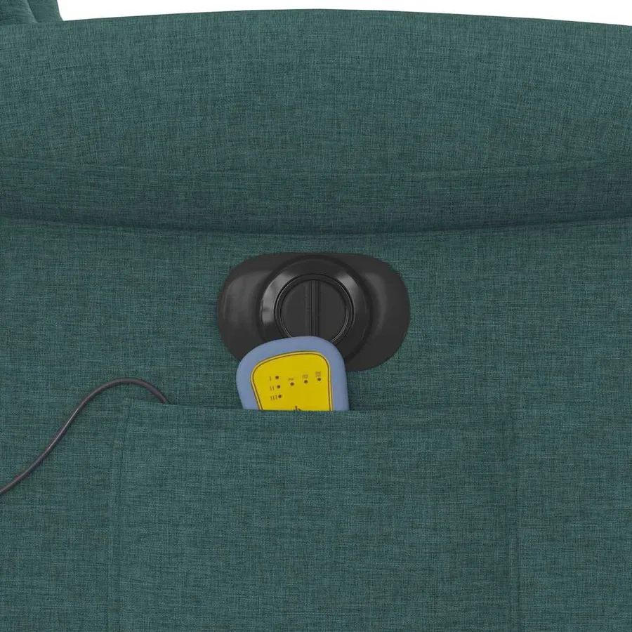 Fauteuil inclinable de massage électrique Vert foncé Tissu - 15