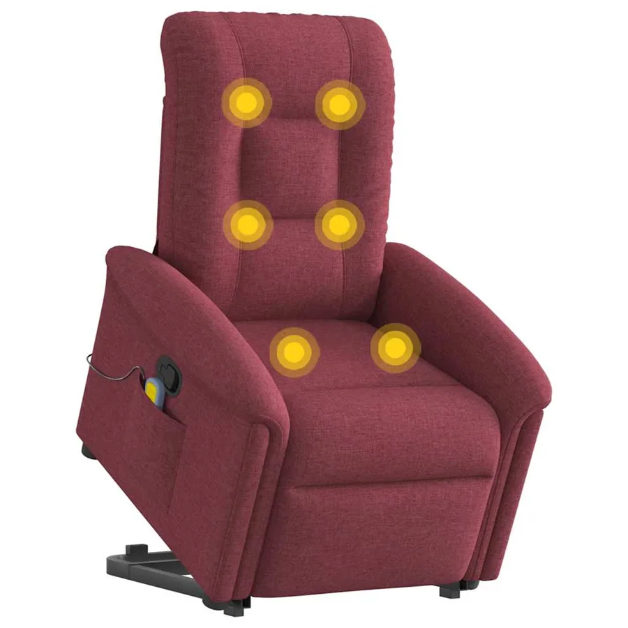 Fauteuil inclinable de massage Rouge bordeaux Tissu - 2