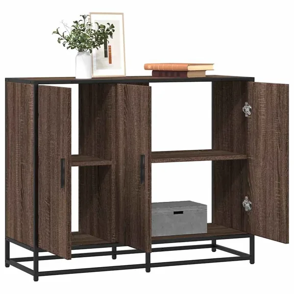 Buffet chêne marron 94x35x76 cm bois d'ingénierie