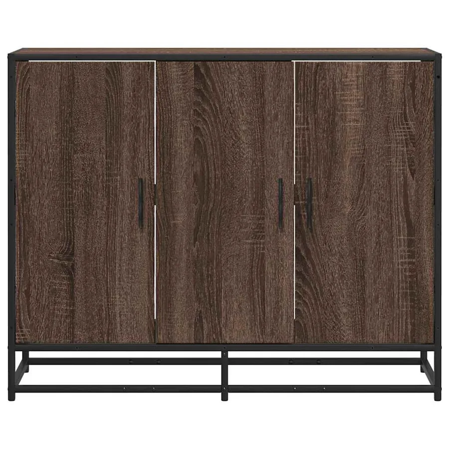Buffet chêne marron 94x35x76 cm bois d'ingénierie - 4