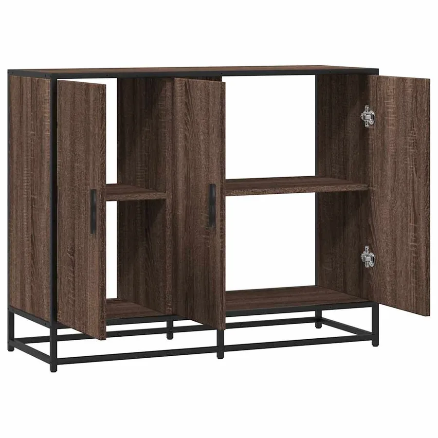 Buffet chêne marron 94x35x76 cm bois d'ingénierie - 7