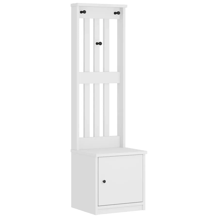 Portemanteau SANDNES blanc 45x40x159,5 cm bois massif pin - 2