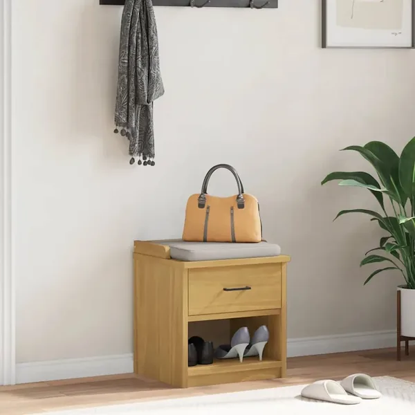 Banc de couloir SANDNES 45x40x50 cm bois de pin massif