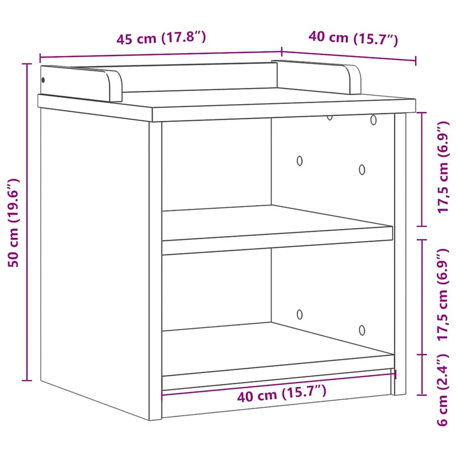 Banc de couloir SANDNES blanc 45x40x50 cm bois de pin massif - 10