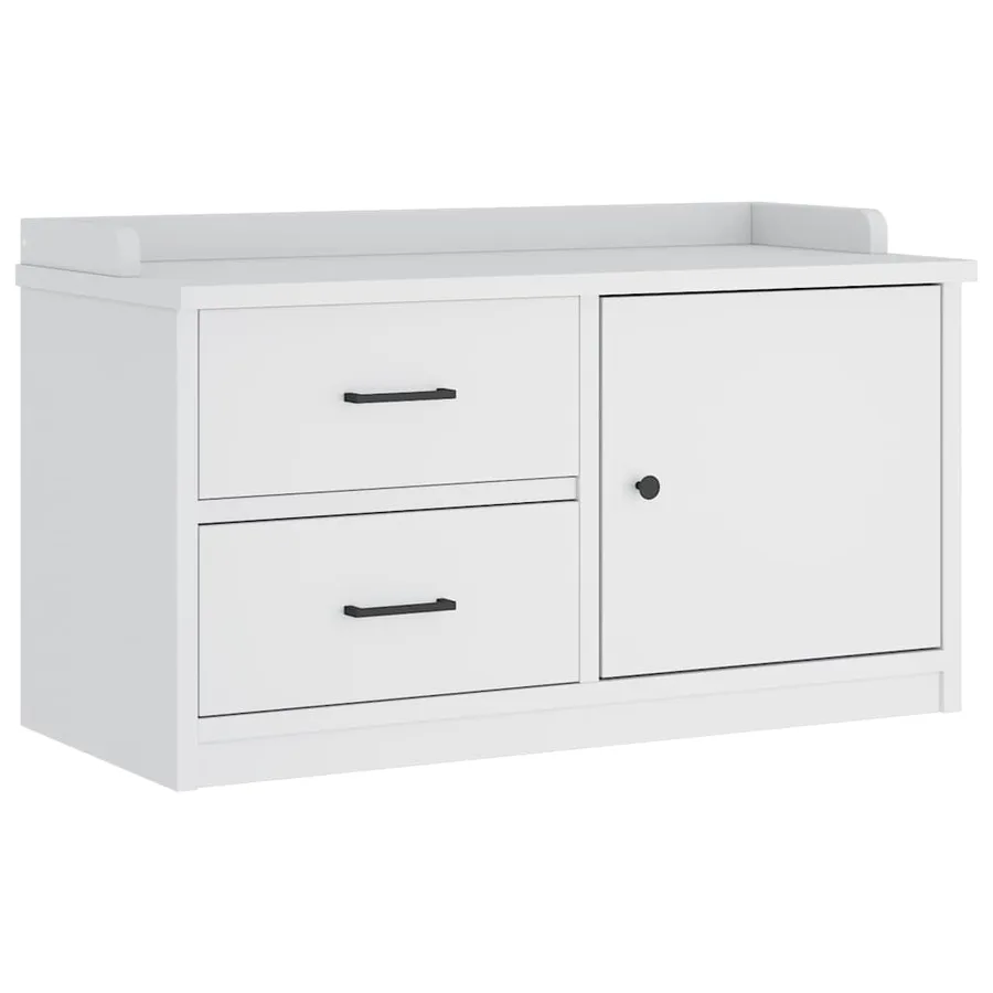 Banc de couloir SANDNES blanc 87x40x50 cm bois de pin massif - 2
