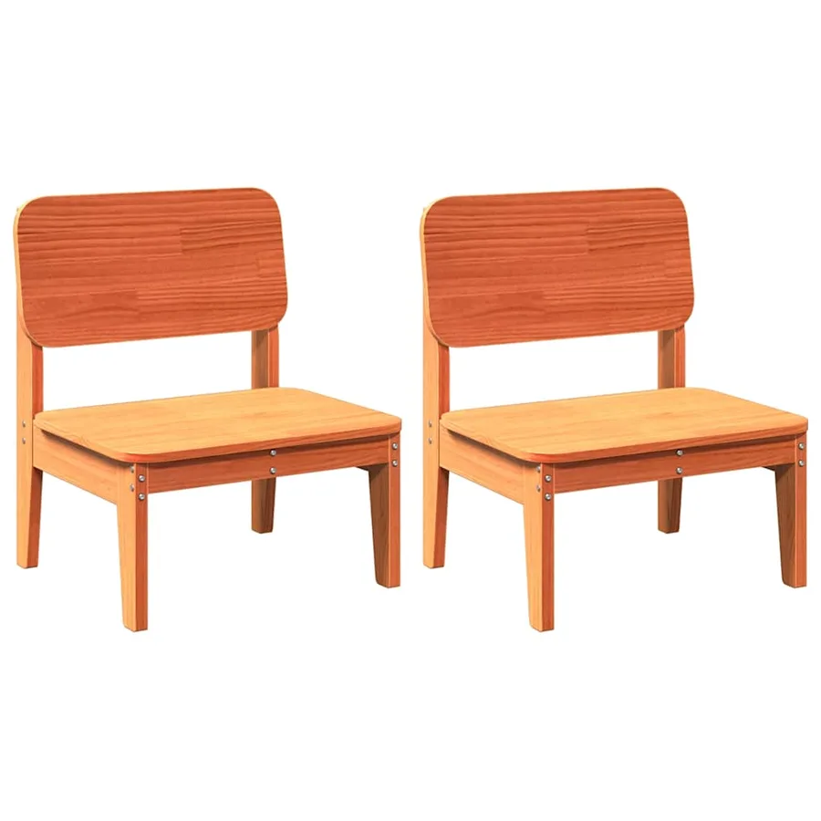 Chaises de jardin lot de 2 cire marron 60x52,5x72 cm - 2