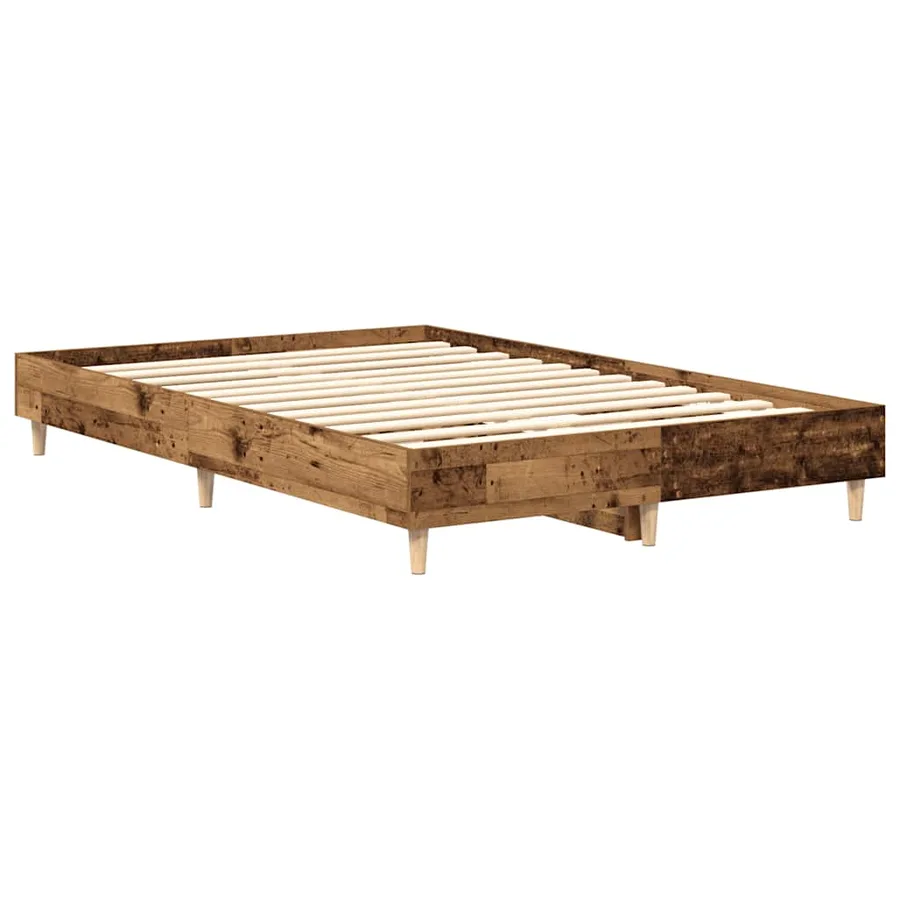Cadre de lit sans matelas vieux bois 135x190 cm bois ingénierie - 4