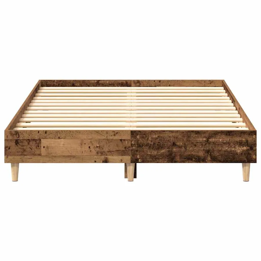 Cadre de lit sans matelas vieux bois 135x190 cm bois ingénierie - 5