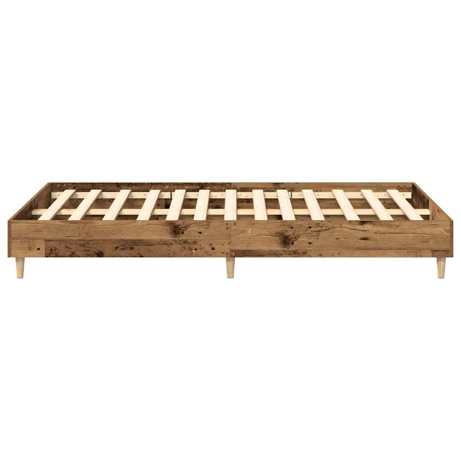 Cadre de lit sans matelas vieux bois 135x190 cm bois ingénierie - 6