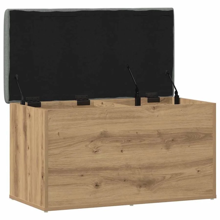 Banc de rangement Chêne artisanal 82x42x45 cm Bois d'ingénierie - 5