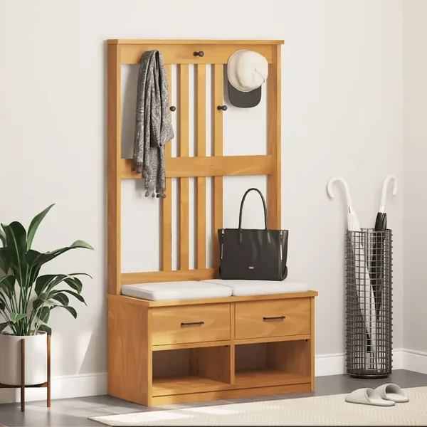 Portemanteau SANDNES 87x40x159,5 cm bois massif pin