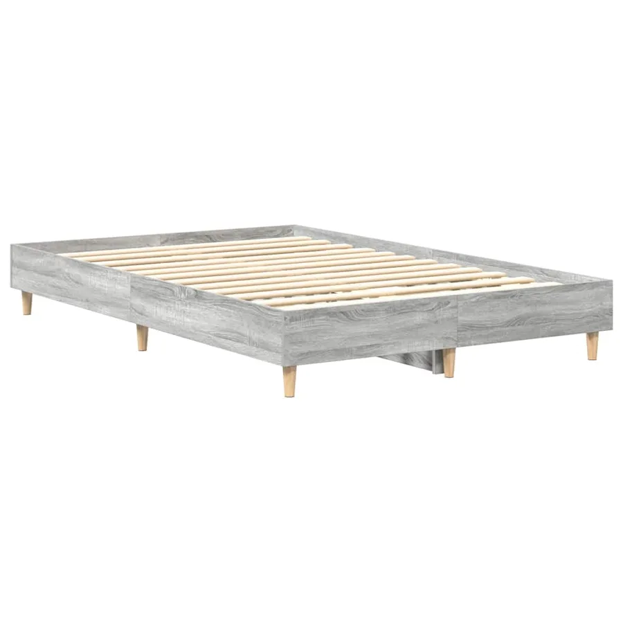 Cadre de lit sans matelas sonoma gris 135x190 cm - 4