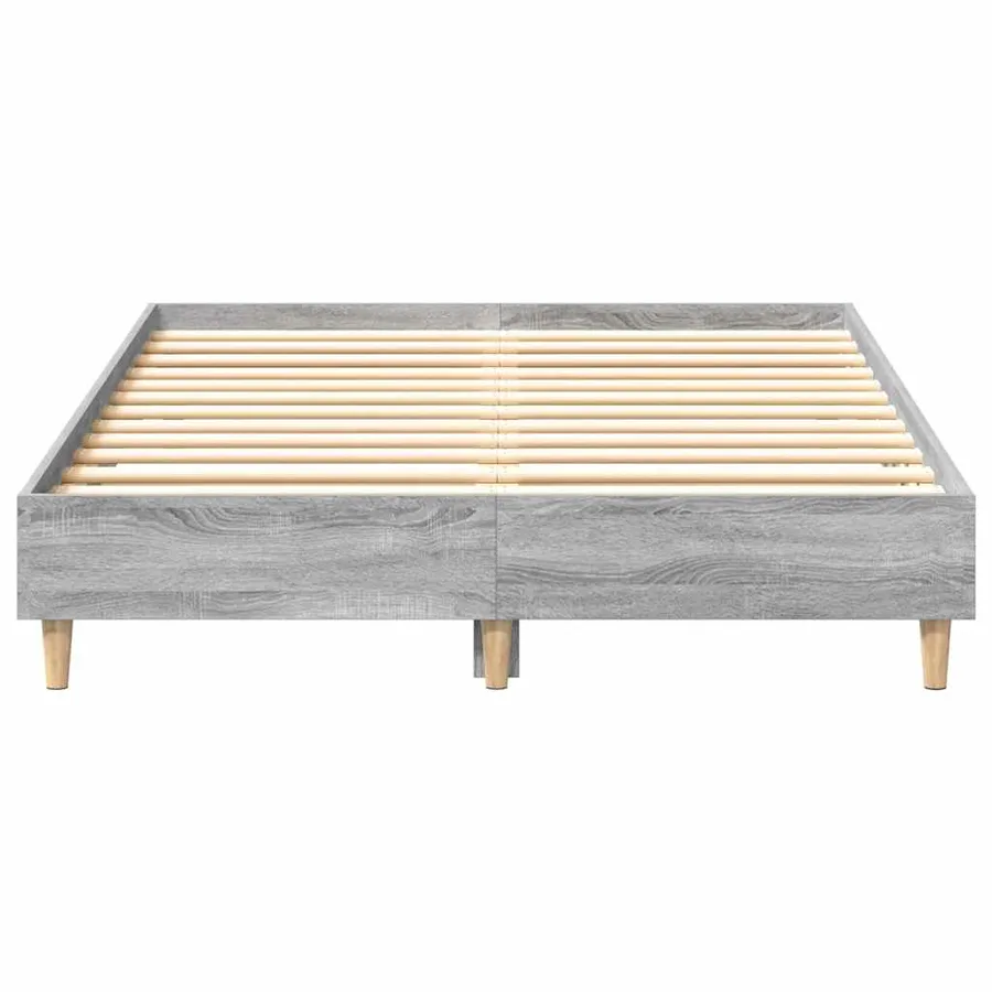 Cadre de lit sans matelas sonoma gris 135x190 cm - 5