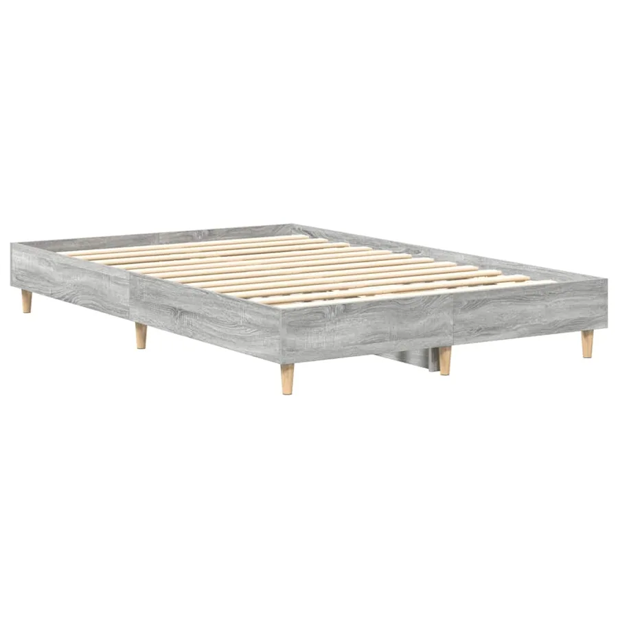 Cadre de lit sans matelas sonoma gris 135x190 cm - 7