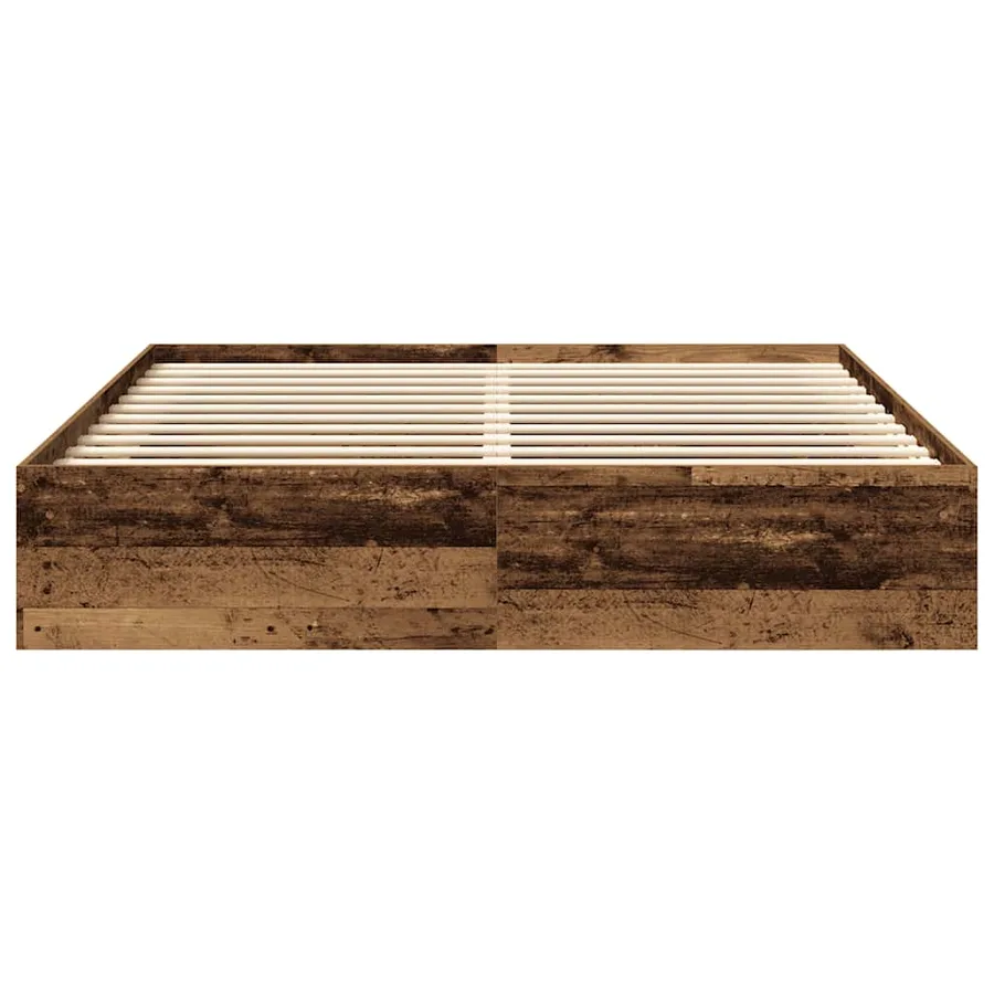 Cadre de lit sans matelas vieux bois 200x200 cm bois ingénierie - 5