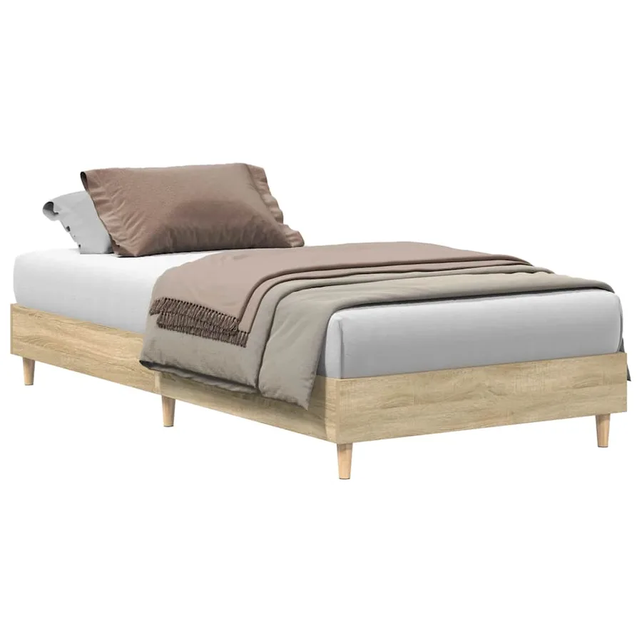 Cadre de lit sans matelas chêne sonoma 90x190 cm - 2