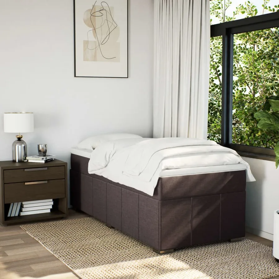 Sommier à lattes de lit avec matelas Marron foncé 90x200 cm - 3