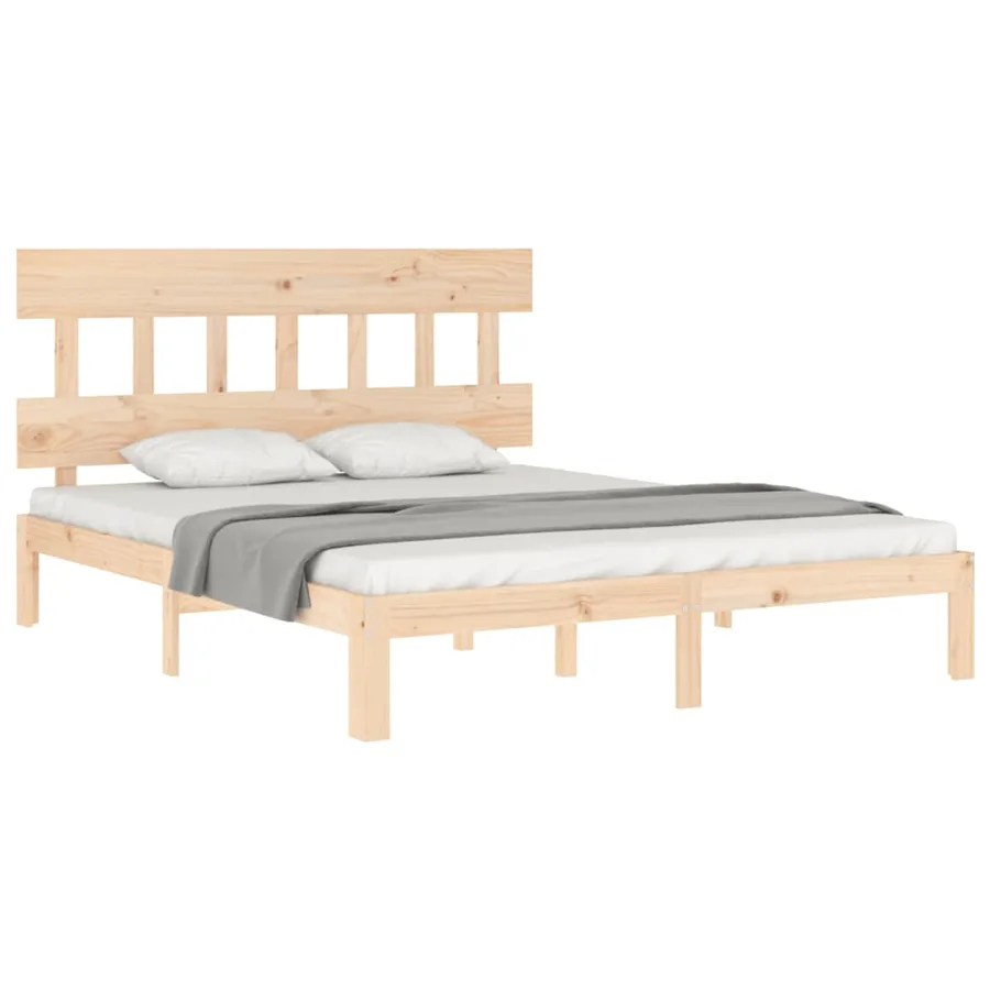 Cadre de lit sans matelas 160x200 cm bois massif de pin - 4