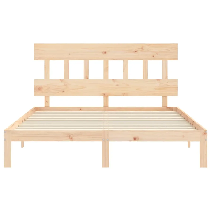 Cadre de lit sans matelas 160x200 cm bois massif de pin - 6