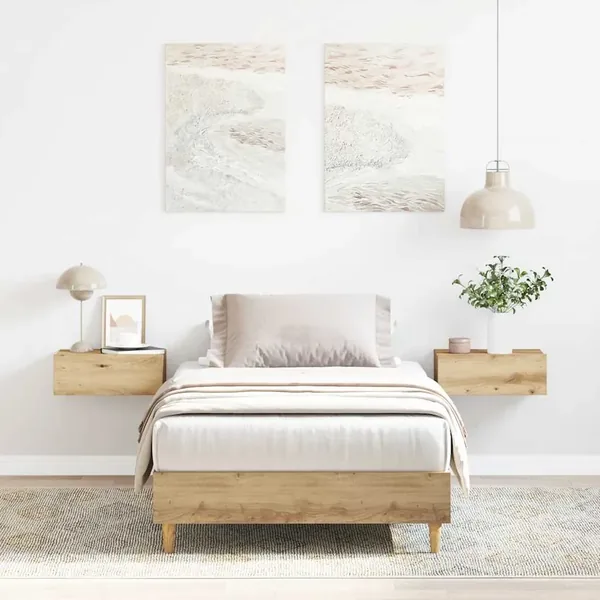 Cadre de lit sans matelas chêne artisanal 90x190 cm
