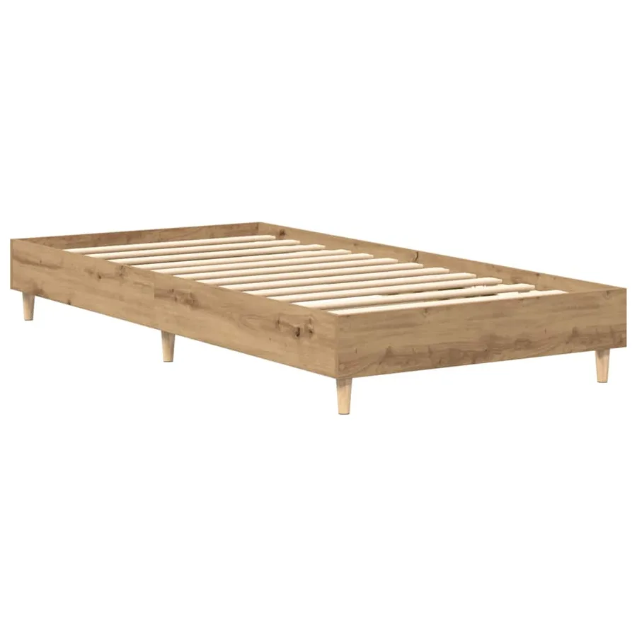 Cadre de lit sans matelas chêne artisanal 90x190 cm - 4