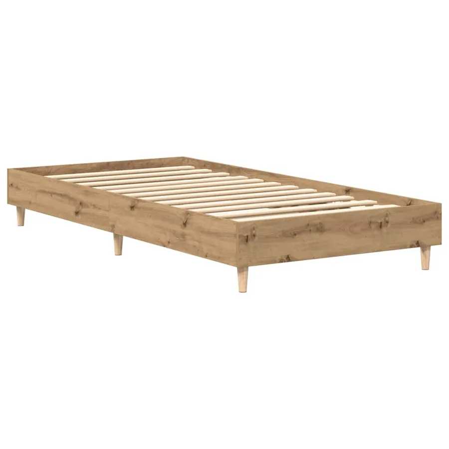 Cadre de lit sans matelas chêne artisanal 90x190 cm - 7