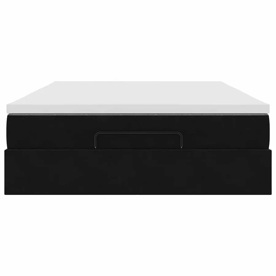 Cadre de lit ottoman avec matelas noir 140x200 cm velours - 7