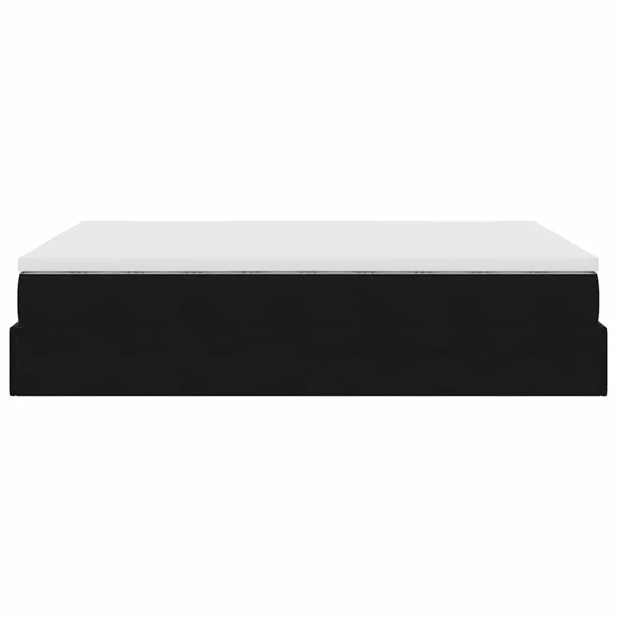 Cadre de lit ottoman avec matelas noir 140x200 cm velours - 9