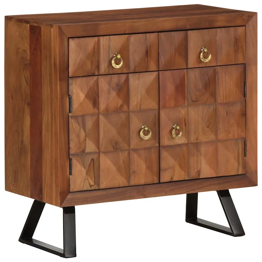 Armoire à tiroirs marron miel 70x35x70 cm bois massif d'acacia