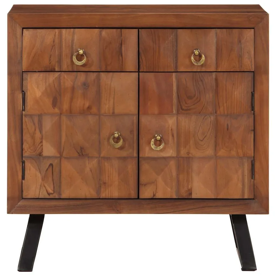 Armoire à tiroirs marron miel 70x35x70 cm bois massif d'acacia - 3
