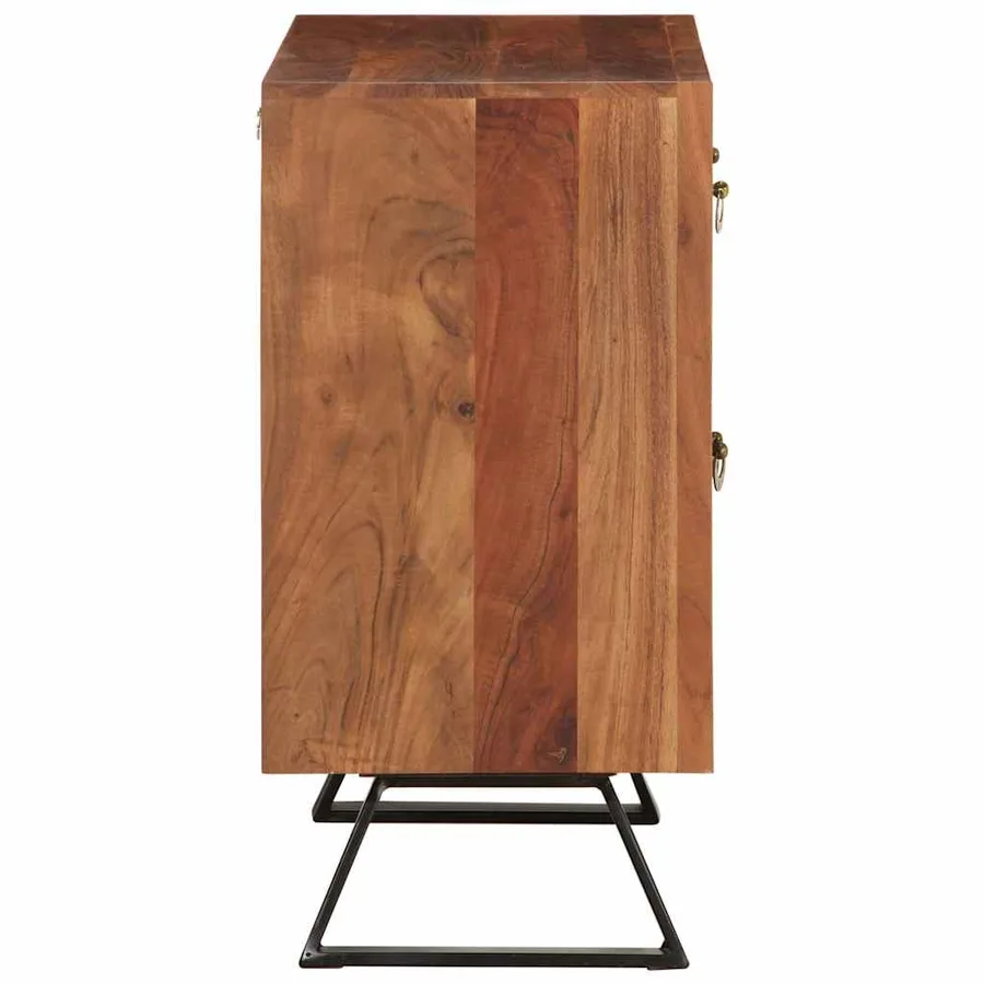 Armoire à tiroirs marron miel 70x35x70 cm bois massif d'acacia - 4