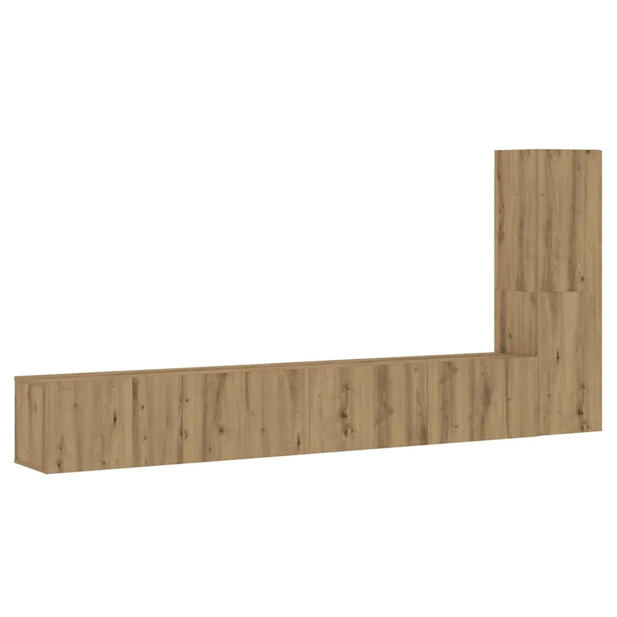 Meubles TV muraux 3 pcs chêne artisanal bois d'ingénierie - 2