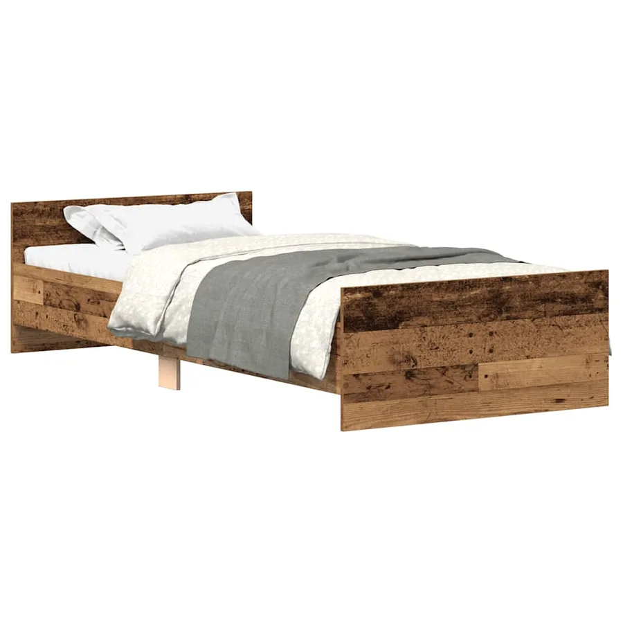 Cadre de lit sans matelas vieux bois 90x190 cm bois ingénierie - 2