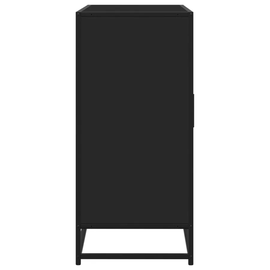 Buffet noir 92x35x76 cm bois d’ingénierie - 5