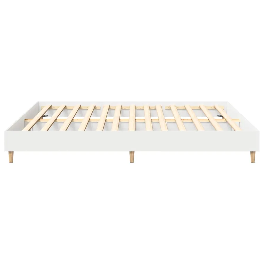 Cadre de lit sans matelas blanc 160x200 cm bois d'ingénierie - 6